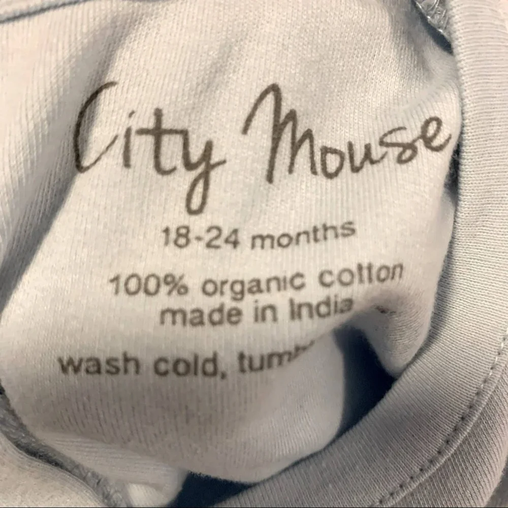 City Mouse‎ Blue Organic Cotton Dress Long Sleeve Size 3 Year New